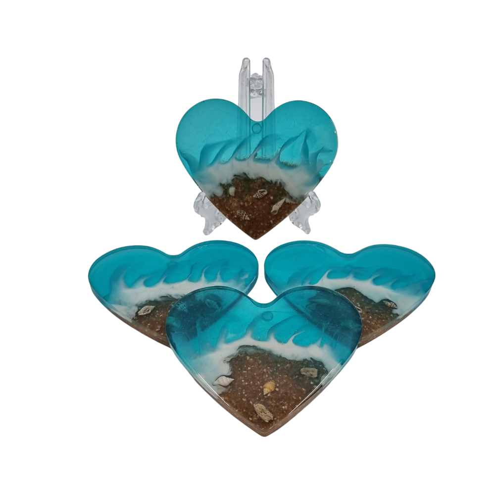 Small Love Heart Beach Coaster Set