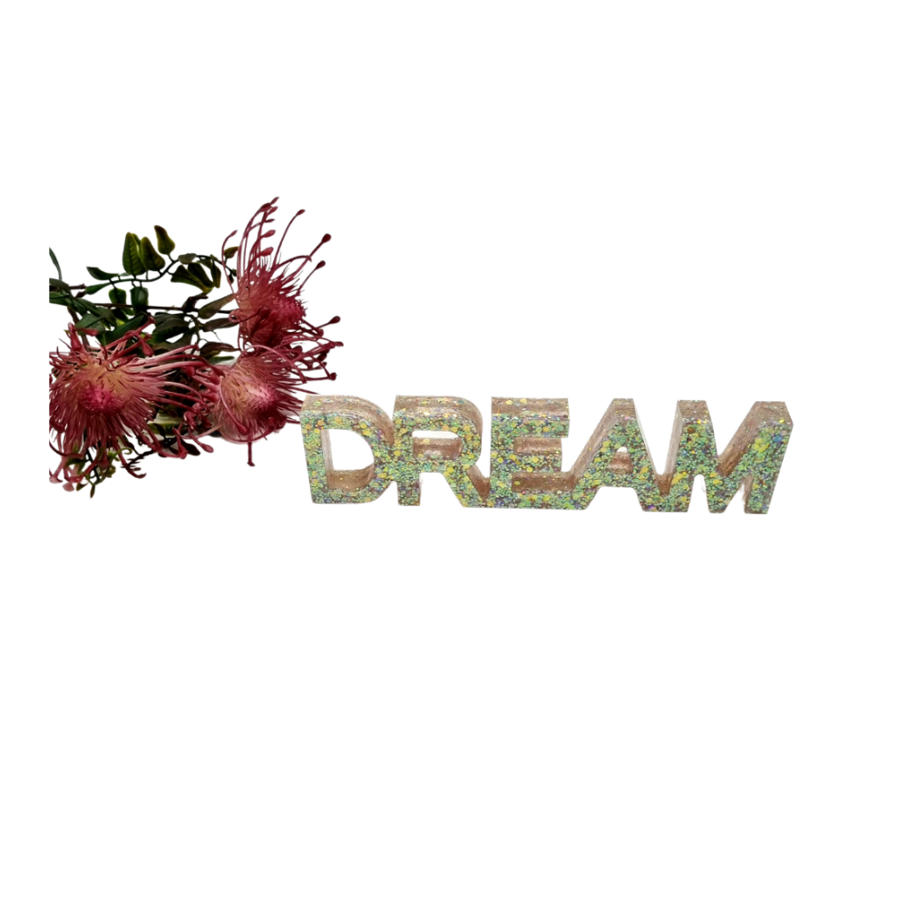 Dream Silver Holographic Glitter Sign